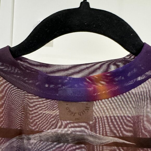 WITH JEAN purple mesh tshirt Lord Top | Ritz Strelitzia Nicolai size XL - Picture 4 of 5